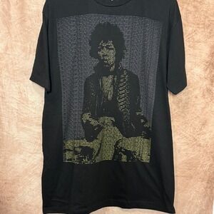 Rock & Roll Icons Jimi Hendrix Text Portrait Tee L NWOT